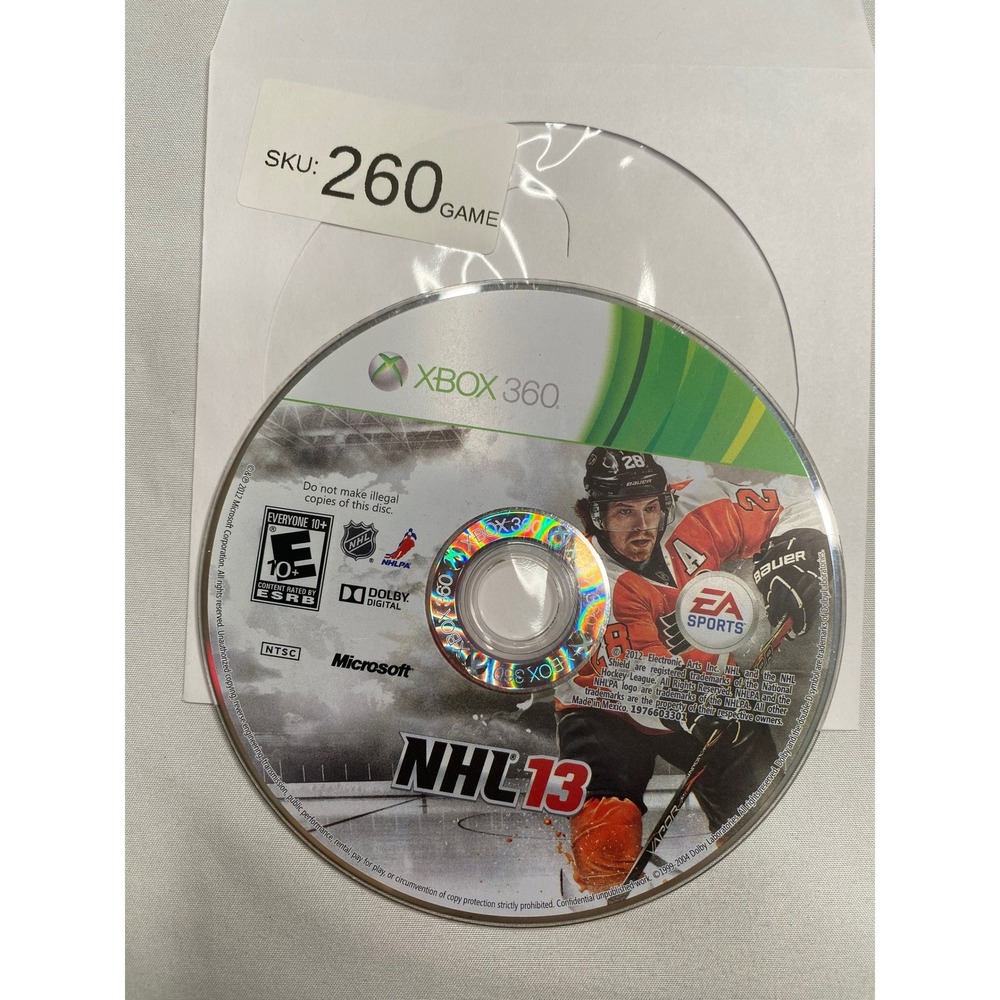 NHL 13 Microsoft Xbox 360 EA Sports Hockey Video Game